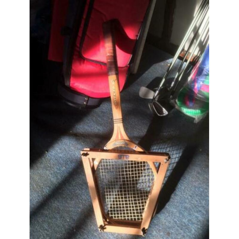 Tennisrackets hout 2x incl spanners
