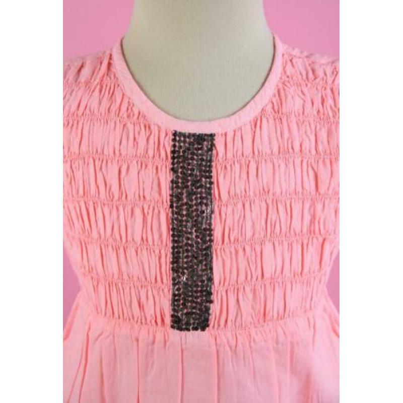 *NIEUW* Creamie A-lijn blouse neon coral maat 122