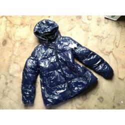 Lakjas blauw maat XL nieuw met label capuchon steekzakken nu