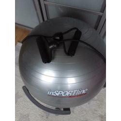 Fitnessbal in houder met elastieken