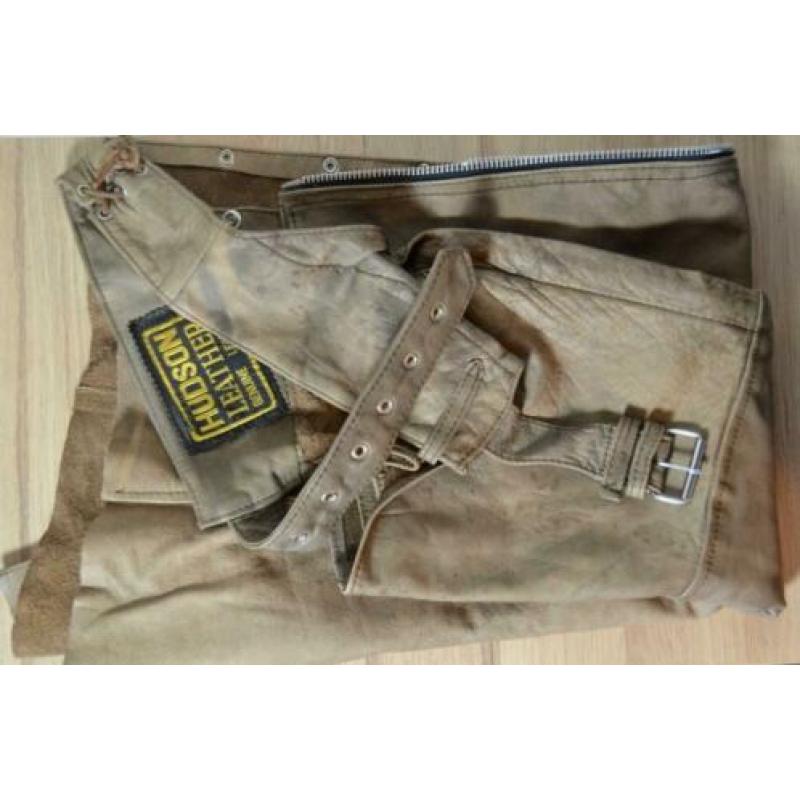 bruin leren cowboy western chaps heren maat m