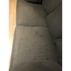Bankstel grijs stof 98 diep 208 breed losse kussens afwasbaa