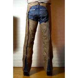 bruin leren cowboy western chaps heren maat m