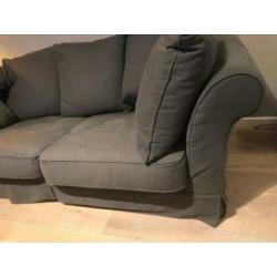 Bankstel grijs stof 98 diep 208 breed losse kussens afwasbaa