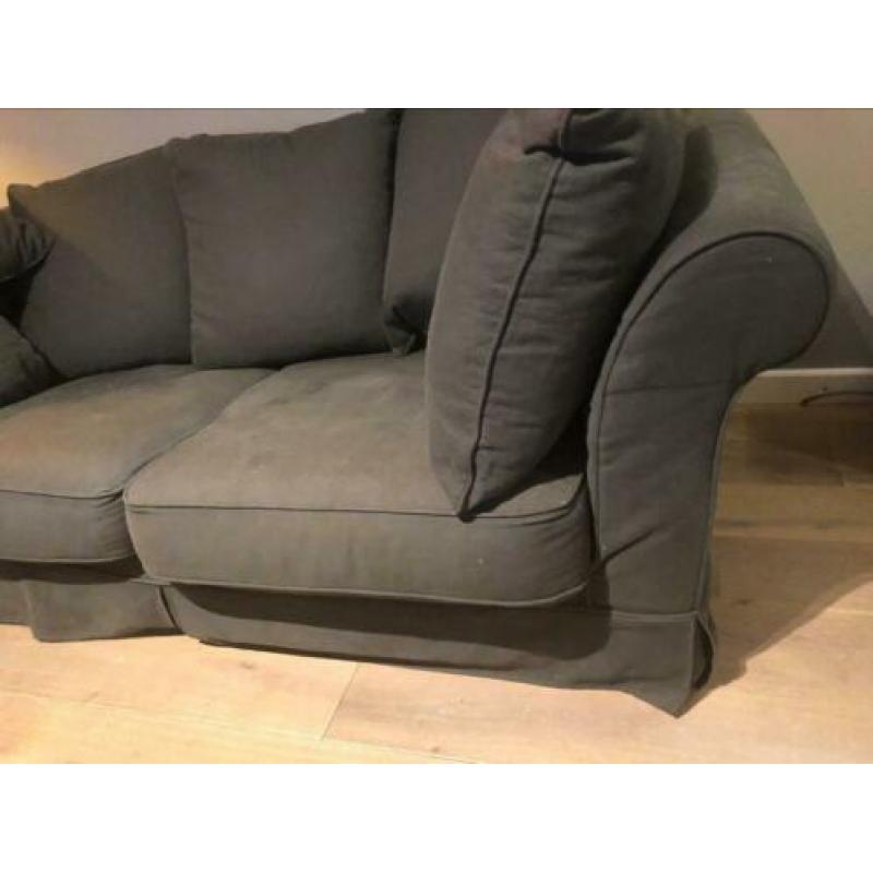 Bankstel grijs stof 98 diep 208 breed losse kussens afwasbaa