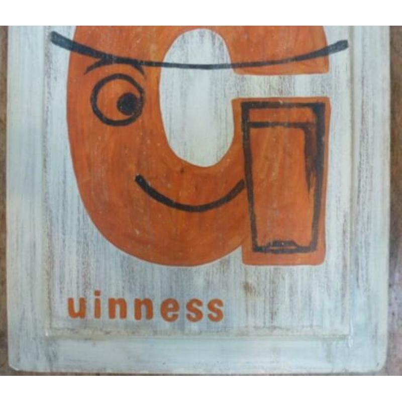 Handgeschilderd pubbord/Guinness/Ierse pub/vintage sign