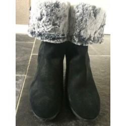 Zwarte suede enkellaars mt 37 NIEUW