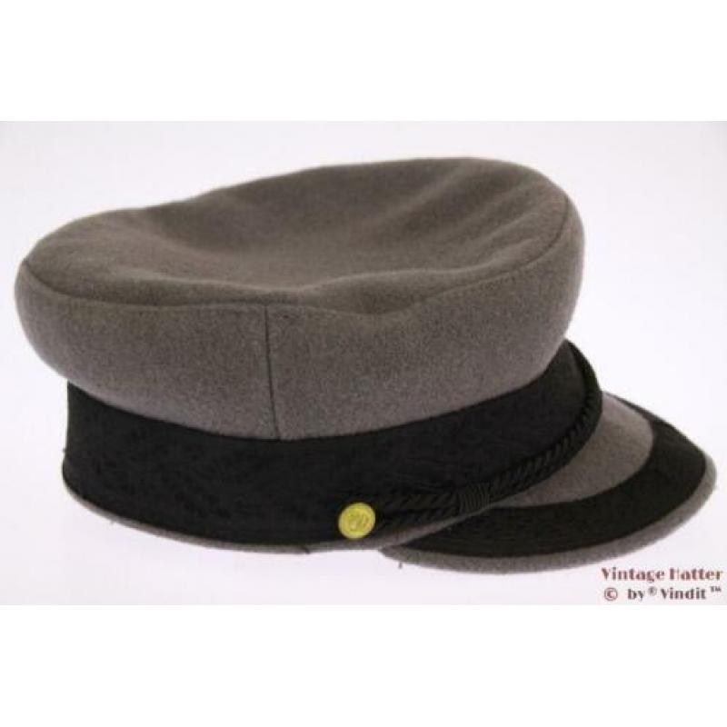 Vintage Kapiteinspet grijs 56 unisex
