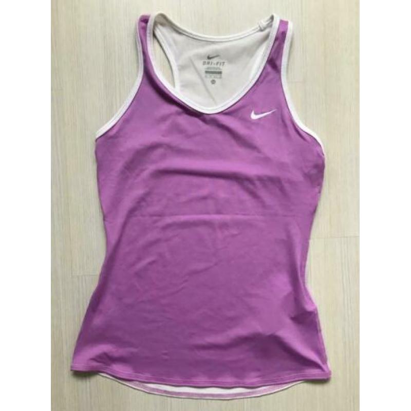 Paars/witte Nike dri-fit sport top maat XS