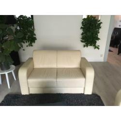 2 en 3 Zits leren bank off white
