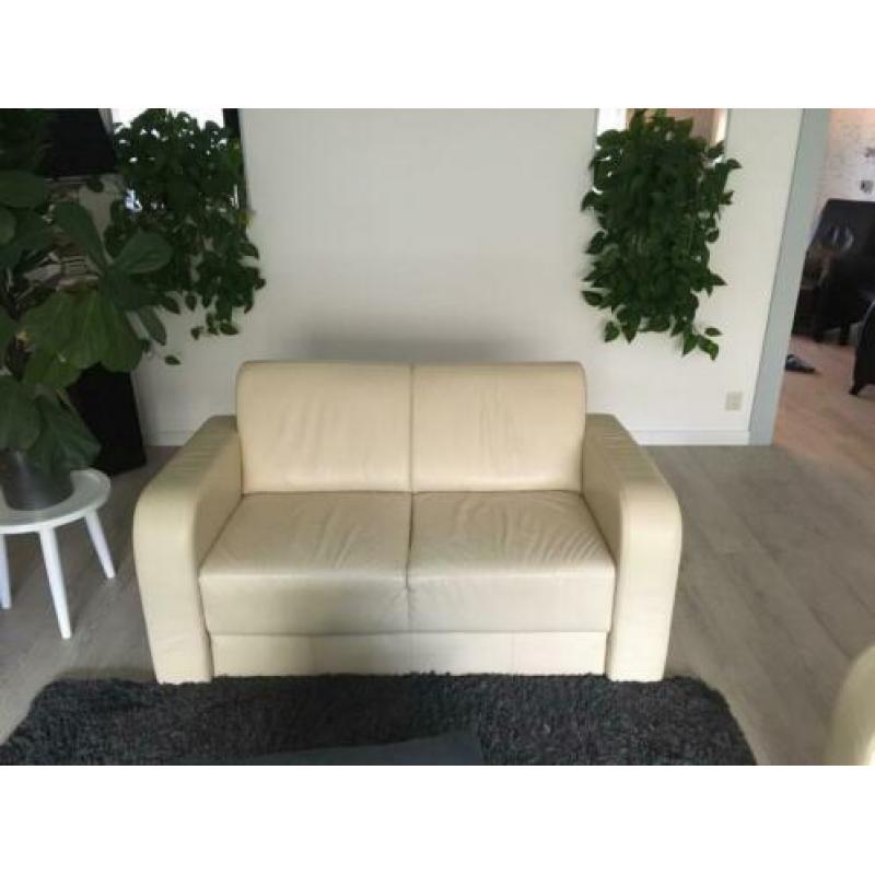 2 en 3 Zits leren bank off white