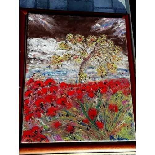 Schilderij " Red happiness ". Olieverf.