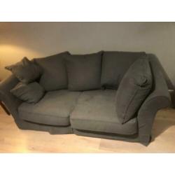 Bankstel grijs stof 98 diep 208 breed losse kussens afwasbaa