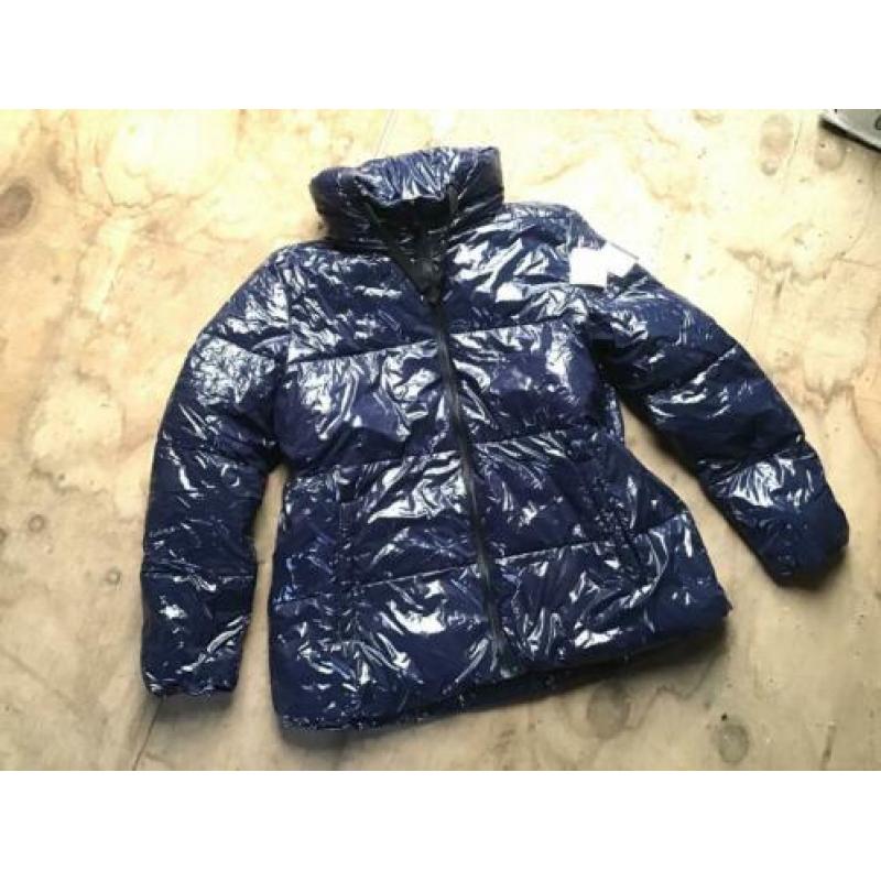 Lakjas blauw maat XL nieuw met label capuchon steekzakken nu