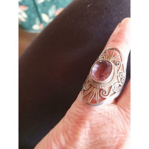 9.25 zilveren amethist ring maat 17