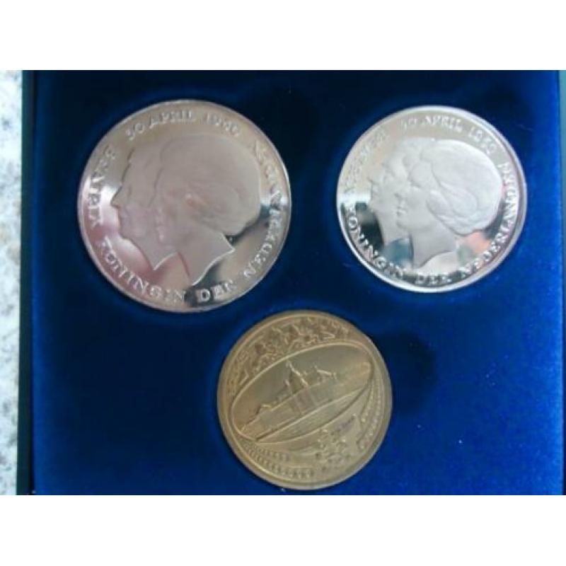 muntset riks en gulden 1980 Dubbele kop