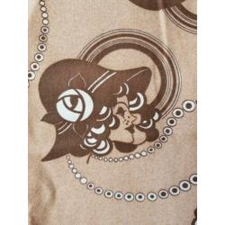 Lap vintage retro stof bruin dame nieuw