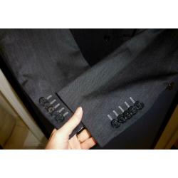 The Society Shop colbert antraciet grijs 100% wol 54 29689