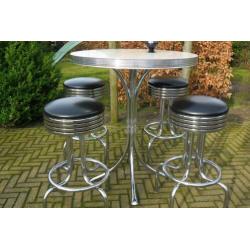 Bel Air 4 barkrukken + bar tafel fifties sixties retro bar