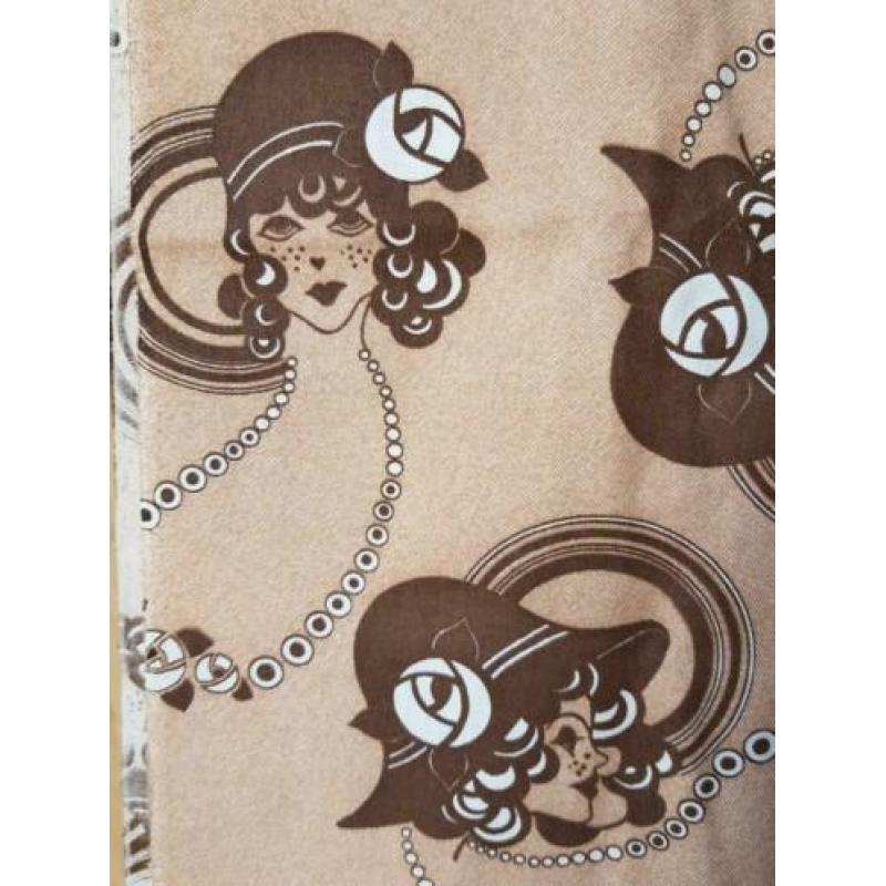 Lap vintage retro stof bruin dame nieuw