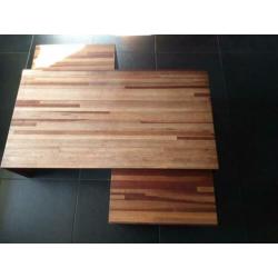 Supermooie 3-delige houten salontafel!