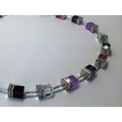 Exclusief handgemaakte design collier/ketting met Swarovski