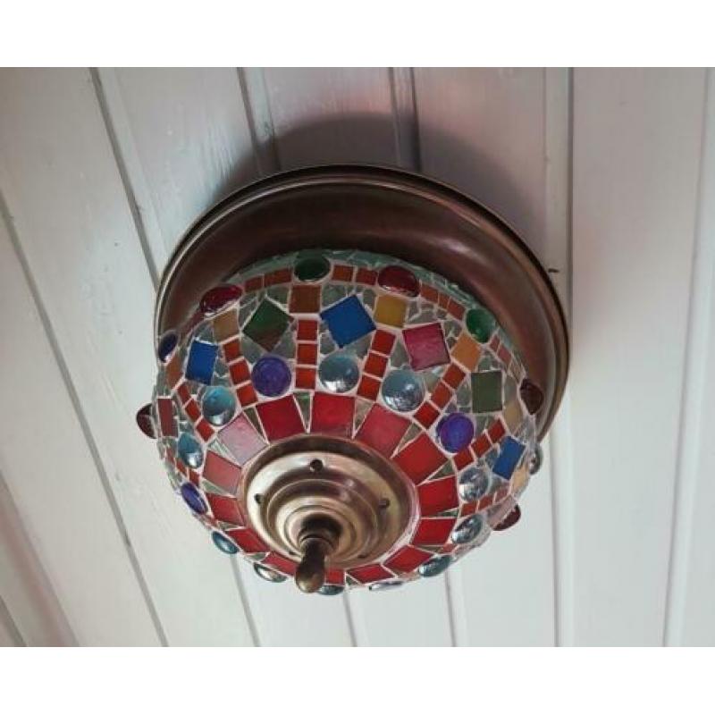 Mozaieklamp oosters hippie plafonniere glasmozaiek