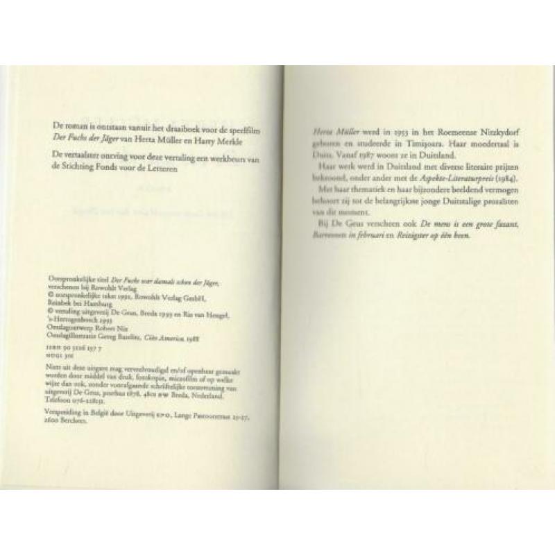 De Vos was de Jager Muller, Herta, Vertaald Ria van Hengel O