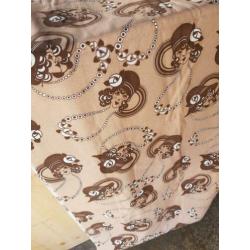 Lap vintage retro stof bruin dame nieuw