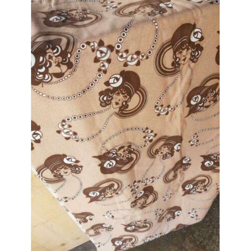 Lap vintage retro stof bruin dame nieuw