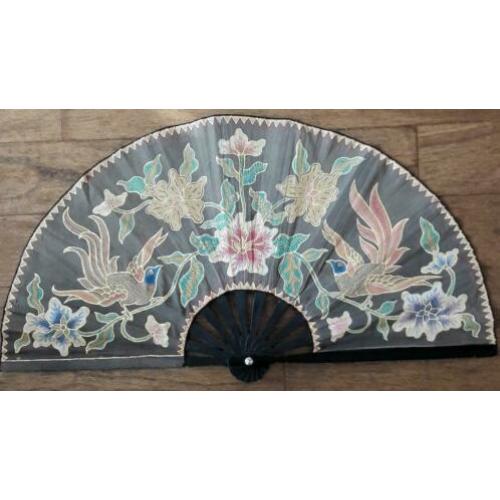 Grote Indische waayer hout 84x45cm