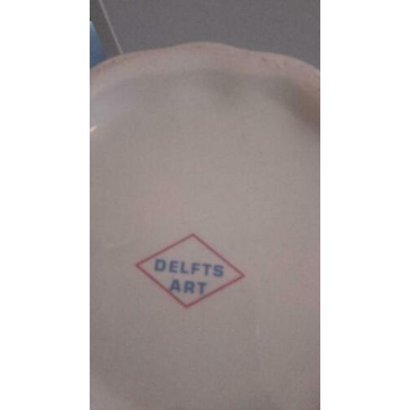 Antieke Delfts Art lampetkan met waskom, kammenbak en potje