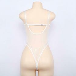 Witte kanten bodysuit romper doorzichtige lingerie sexy