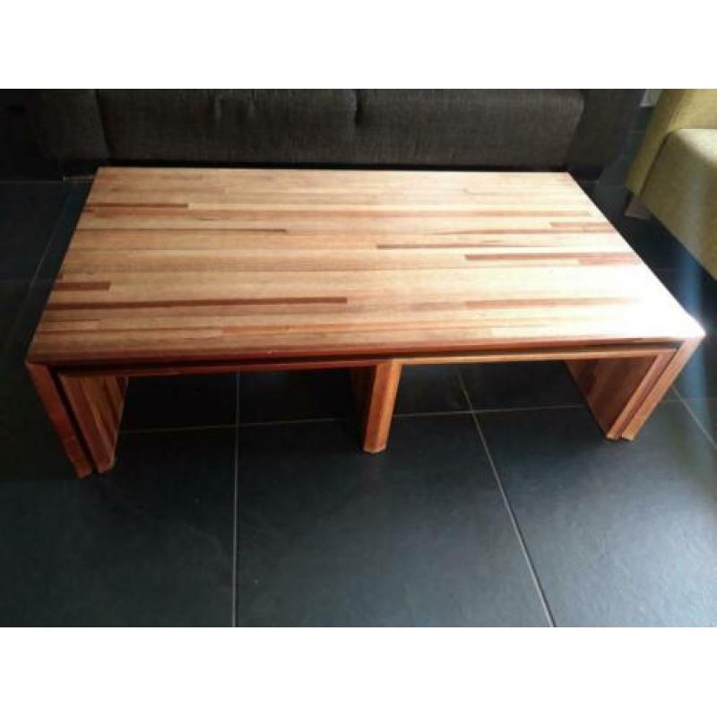 Supermooie 3-delige houten salontafel!
