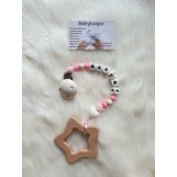 Uniek speenkoord, bijtring, knuffel, buggy hanger