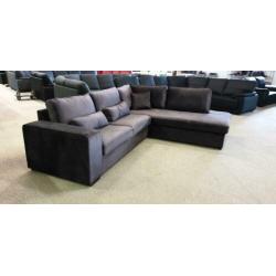 n551 antraciet stof loungebank