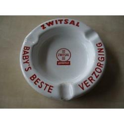0341)originele emaille asbak zwitsal baby's beste verzorging