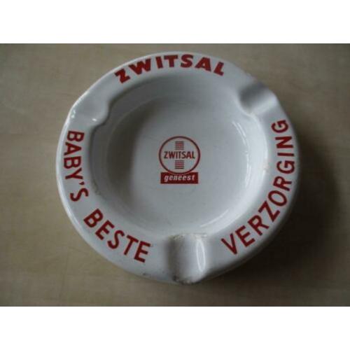 0341)originele emaille asbak zwitsal baby's beste verzorging