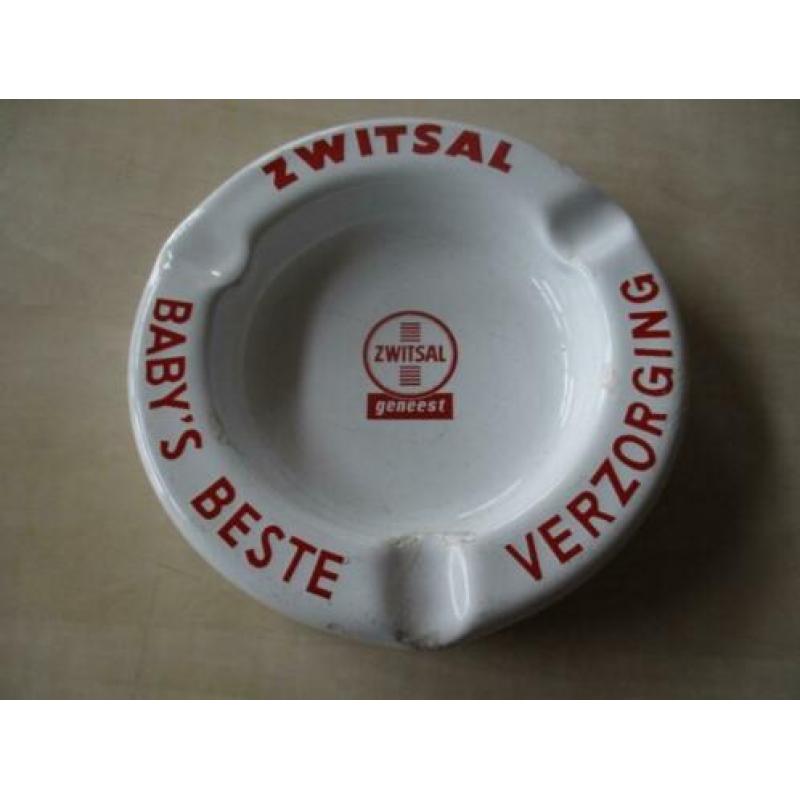 0341)originele emaille asbak zwitsal baby's beste verzorging