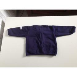 donkerblauw jongens vestje lange mouw maat 80 merk HEMA