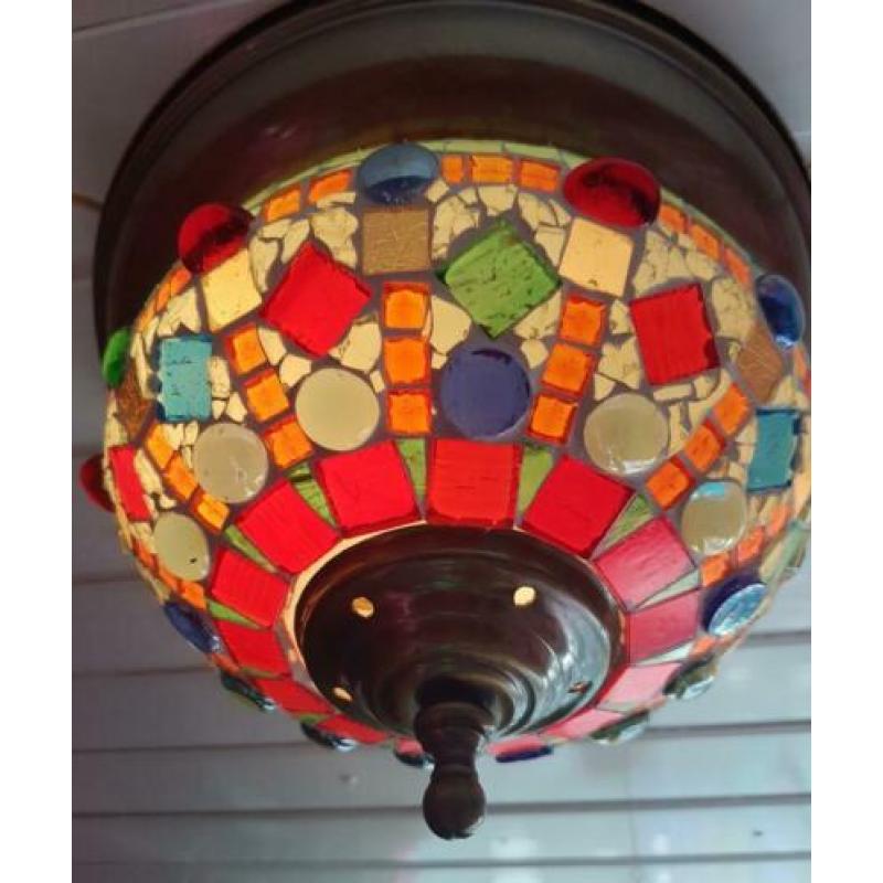 Mozaieklamp oosters hippie plafonniere glasmozaiek