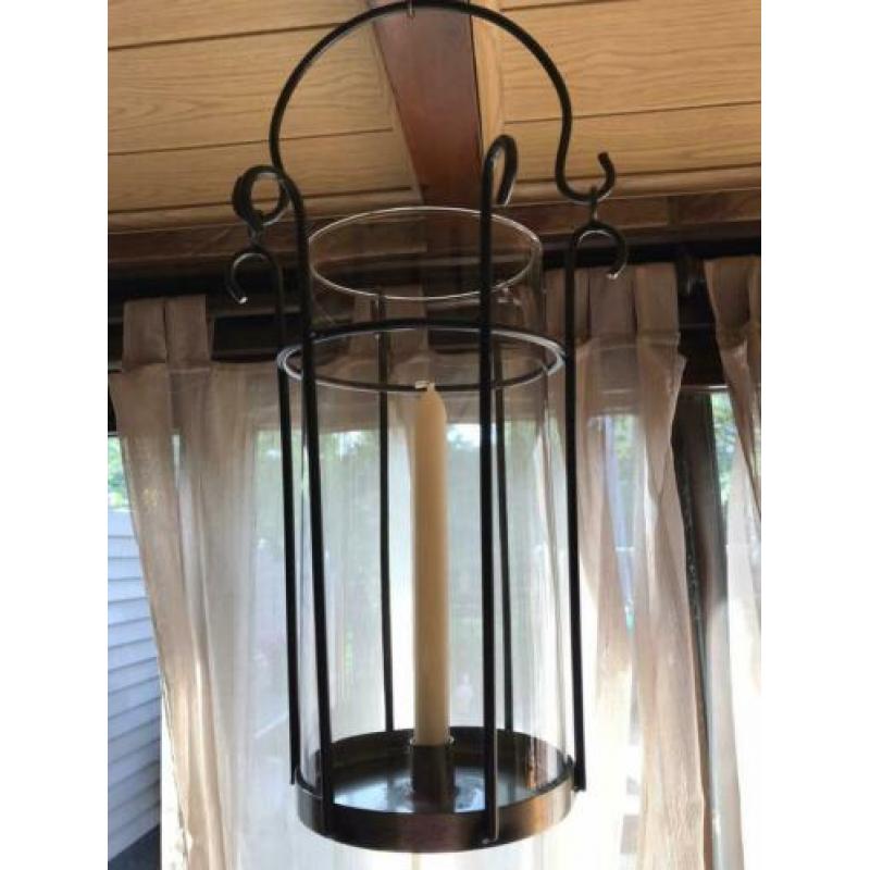 Kandelaar Kaarsenhouder op te hangen metaal en glas