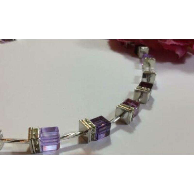Exclusief handgemaakte design collier/ketting met Swarovski