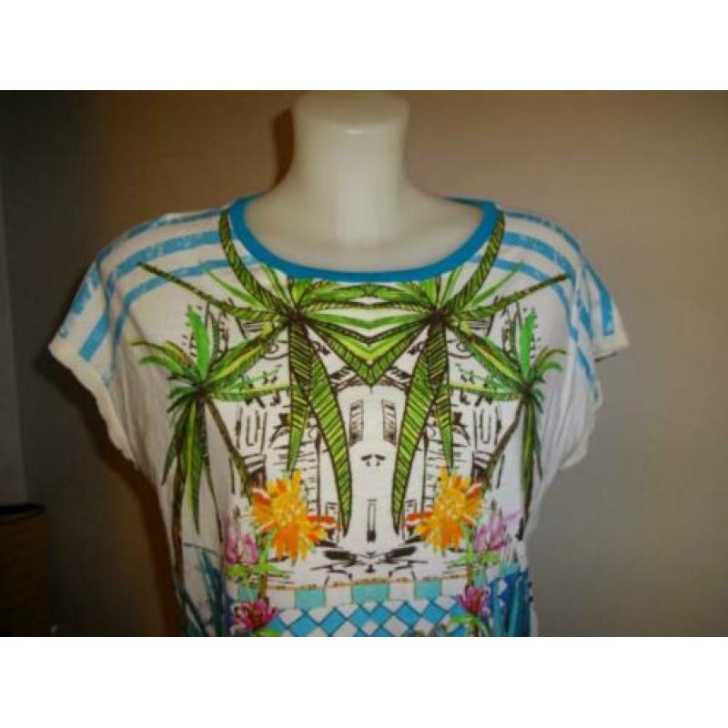 D4A Marccain zomers shirt kleurrijke print en jaguar N4