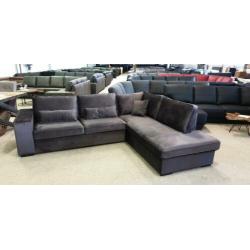 n551 antraciet stof loungebank
