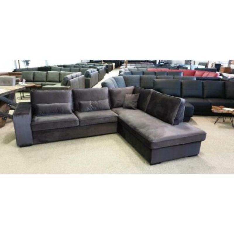 n551 antraciet stof loungebank