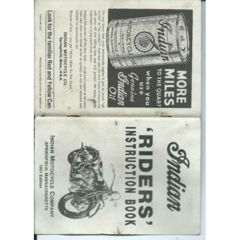 Indian Motorcycles origineel instructieboekje