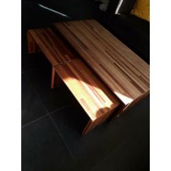 Supermooie 3-delige houten salontafel!