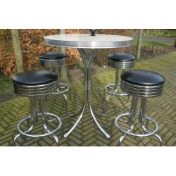 Bel Air 4 barkrukken + bar tafel fifties sixties retro bar