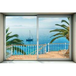 Vlies fotobehang Tranquillo XL, Strand behang, Zeezicht